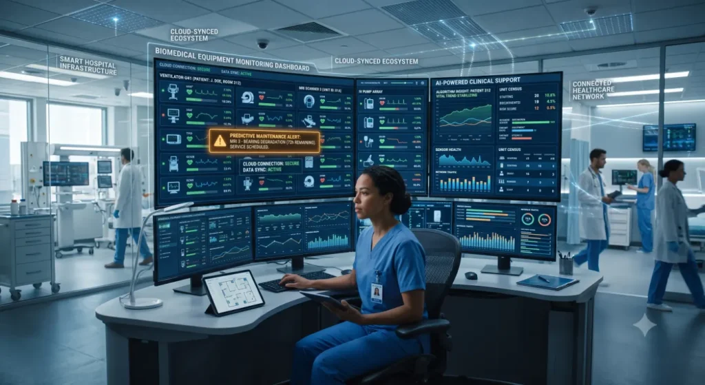 Biomedical engineer in a high-tech smart hospital-Medical Equipment Software 3