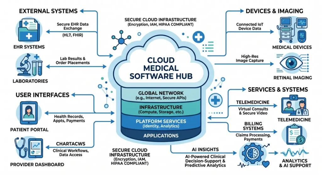 Infographic about medical cloud systems-Cloud Medical Software 2