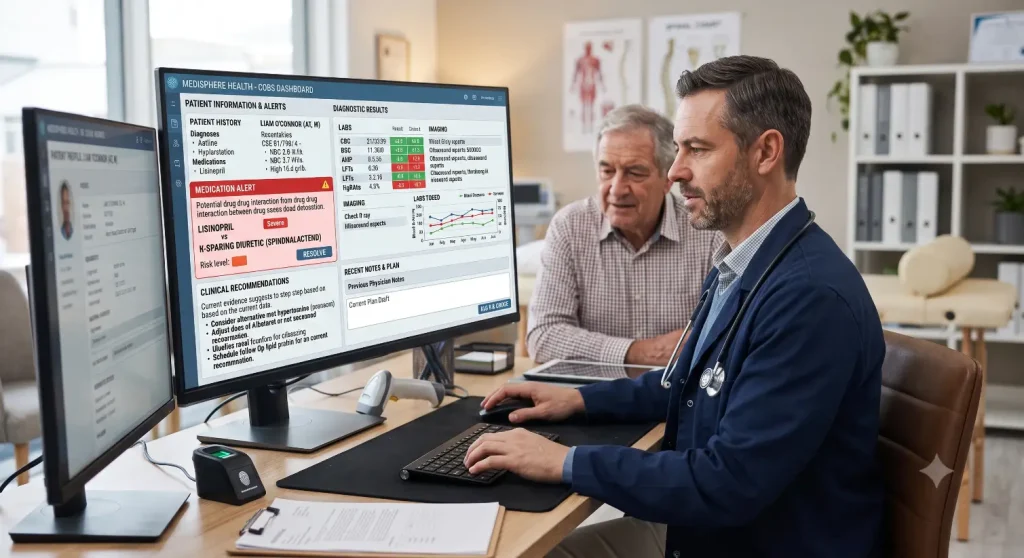 Doctor reviewing electronic health records-Medical Software for Doctors3
