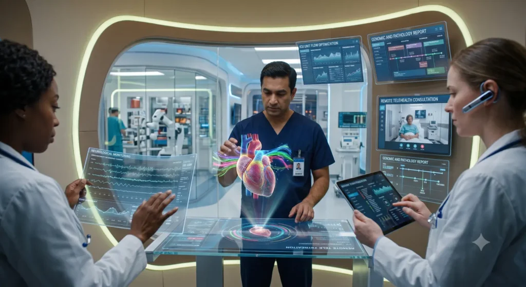 Doctors working in futuristic hospital-Cloud Medical Software 1