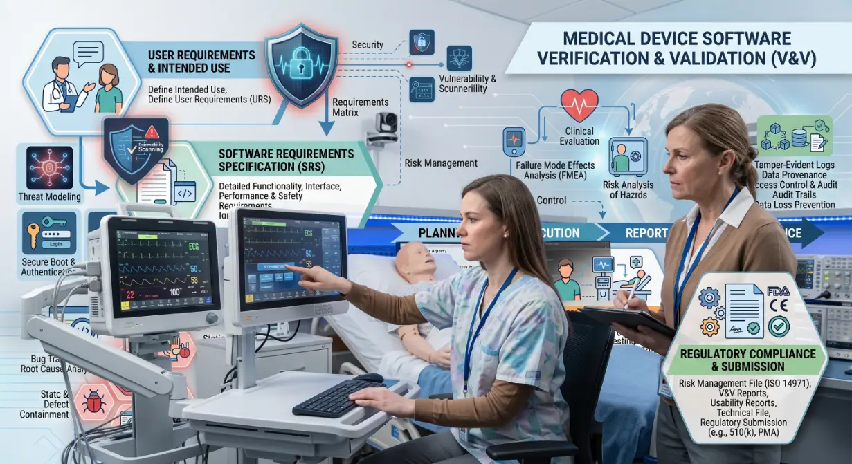 Engineer testing medical software in lab-Medical Device Software Verification, Validation, and Compliance 1