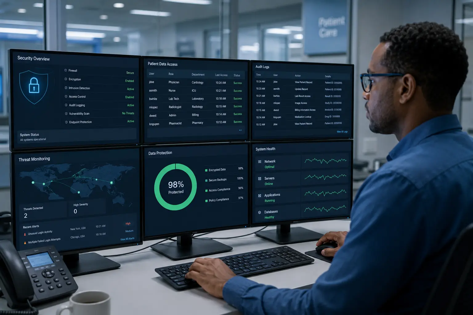 Medical IT Security Monitoring Room-Integrated Medical Software 1