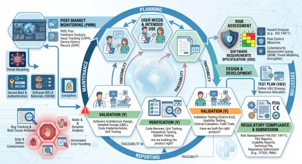 Medical device software V&V flow diagram-Medical Device Software Verification, Validation, and Compliance2