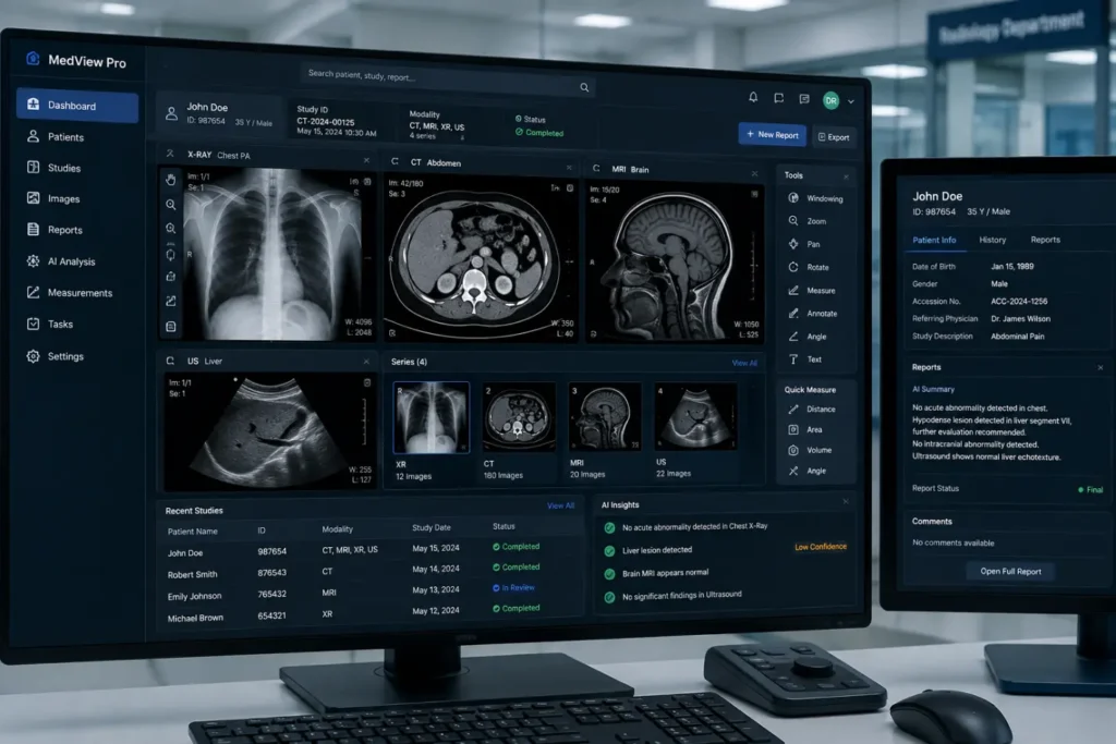 Medical imaging software dashboard-Medical Image Analysis Software Development Company 1