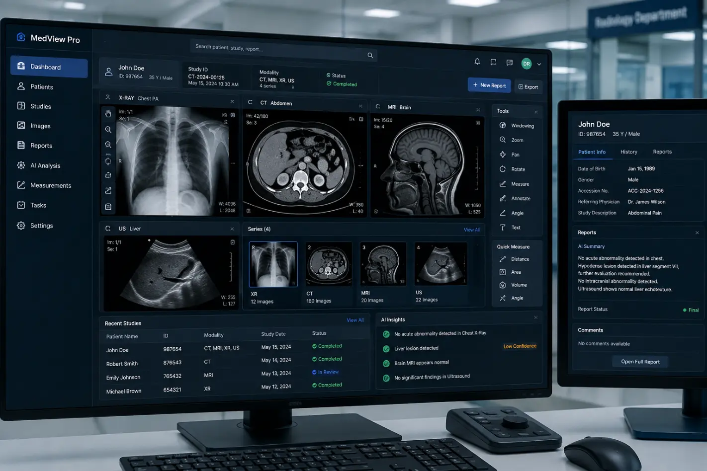 Medical imaging software dashboard-Medical Image Analysis Software Development Company 1