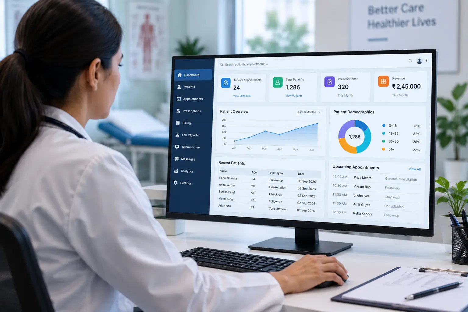 Modern Medical Clinic Dashboard Workspace-Medical Softwares 1