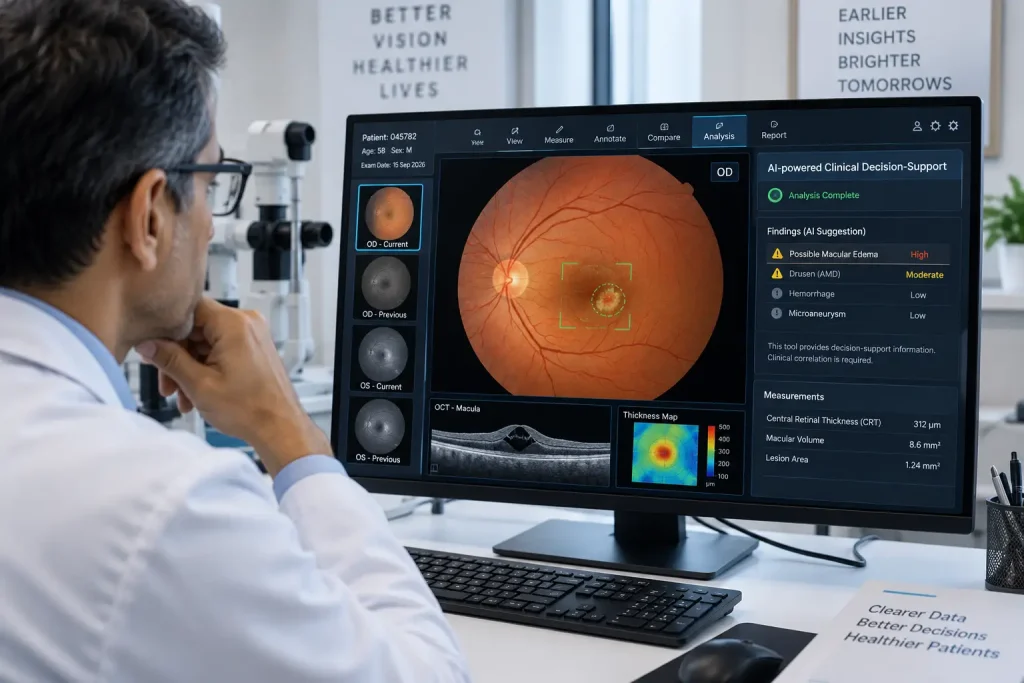 Ophthalmologist Reviewing AI Retinal Analysis-Ophthalmologist Reviewing AI Retinal Analysis2