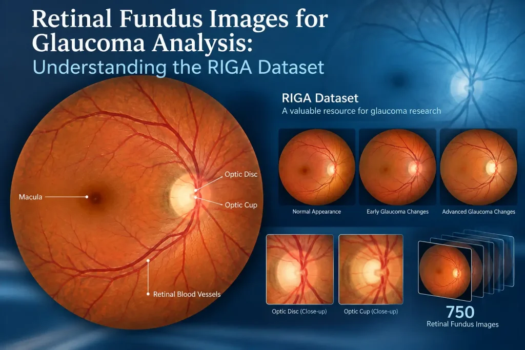 Retinal Fundus Imaging and RIGA Dataset-Retinal fundus images for glaucoma analysis the riga dataset 2